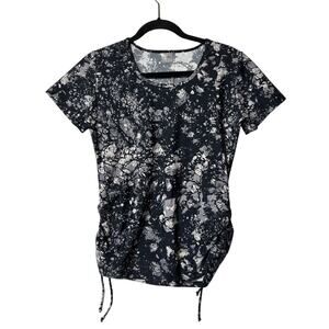 Ella Mar Adele Swim Top UPF 50+ Quick Dry Short Sleeves Adjustable Sides Gray L